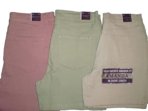 Gloria Vanderbilt Womens Amanda Heritage Fit Classic Rise Shorts Many Colors New - Picture 1 of 3