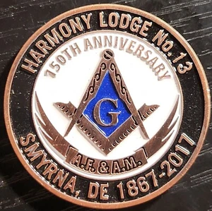 Harmony Lodge No.13 150th Anniversary Commemorative Coin - Picture 1 of 3