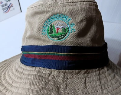 Gorra vintage Kangol Bucket Hat bronceada Chattahoochee club de golf papá hecha en EE. UU. unisex Foto 1 de 4