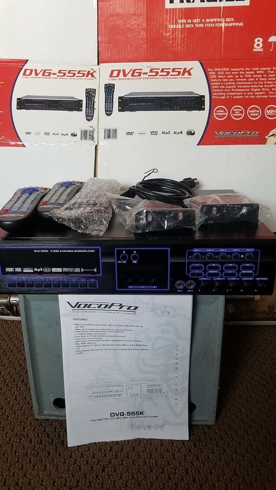 VocoPro DVG-555K  5 Disc DVD/CDG/VCD/MP3/MP4/Photo CD Karaoke Changer - Image 1 of 4