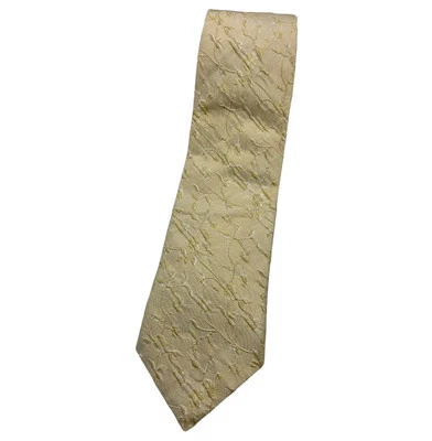 KENZO Silk Tie ITALY Yellow Embroidered Floral W:3.7" EUC - Image 1 of 4