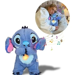 Stitch Breathing Musical Plush Doll Sleep Aid Anxiety Relief Toy 30cm - Picture 1 of 6