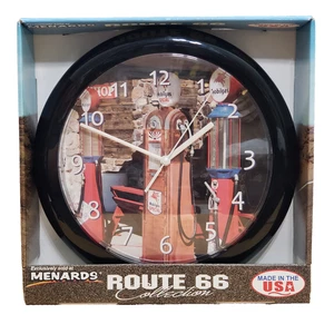 Route 66 Wall Clock Vintage Gas Pump Menards Exclusive Battery Powered - Picture 1 of 8