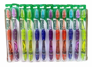 12er Pack GUM Technique Deep Clean Soft Zahnbürste - 524 | Full Size | Multi Color - Bild 1 von 3