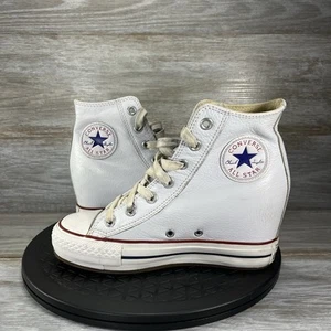 Converse Womens Chuck Taylor All Star Lux Leather Hidden Wedge Sneakers Size 6.5 - Picture 1 of 11