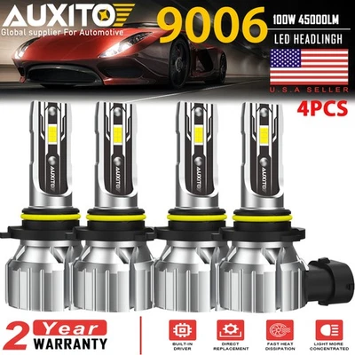 AUXITO 4X 9006 HB4 Canbus LED Headlight Bulb Low Beam Light 120W 45000LM Bright - Image 1 of 4