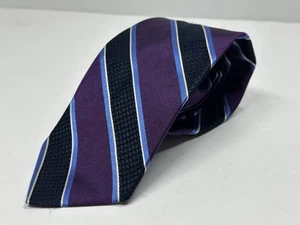 Brooks Brothers 346 Pure Silk Purple Blue Navy Striped Made in USA Necktie NWOT - Bild 1 von 5