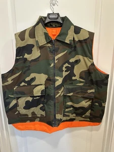 Northwest Territory Hunting Camo Vest Mens 2XL XXL Reversible Orange Pockets - Picture 1 of 16
