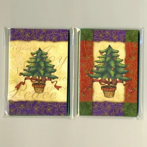 20 Christmas note cards w envelopes, 10 of each design, "Happy Holidays" inside - Picture 1 of 2