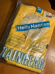 Rain Slicker Foul Weather Helly Hansen High liner Jacket W Hood XL Yellow. - Picture 1 of 2
