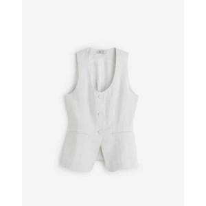 Madewell 100% Linen Scoopneck Cutaway Vest WhiteSize 6 NWT - Picture 1 of 7