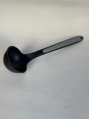 Calphalon Nylon Solid Ladle 1/2 Cup 4 Ounce Black Gray Silicone 12.5" - Image 1 of 4