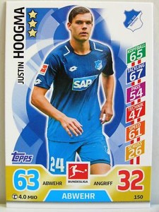Match Attax 2017/18 Bundesliga - #150 Justin Hoogma - TSG 1899 Hoffenheim