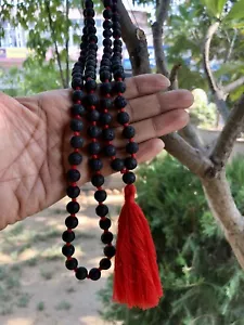 108+1 Lava Rock Healing Gem Stones Jaap Japa Mala, Chakra Balancing mala Red 8mm - Picture 1 of 9
