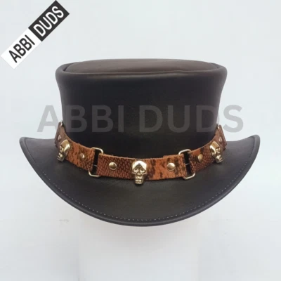 Ручной работы кожи шляпа готический стимпанк викторианской мотоциклиста шляпа, Хэллоуин, косплей - Изображение 1 из 4