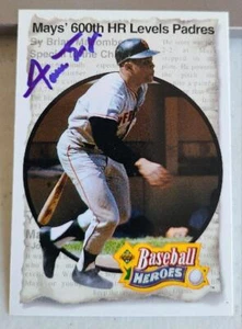 WILLIE MAYS SIGNED 1992 UPPER DECK HEROES 600 HOME RUN CLUB CARD GIANTS JSA COA - Picture 1 of 2