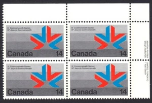 COMMONWEALTH GAMES - CANADA 1978 #757 MNH UPPER RIGHT Block of 4 - Imagen 1 de 1