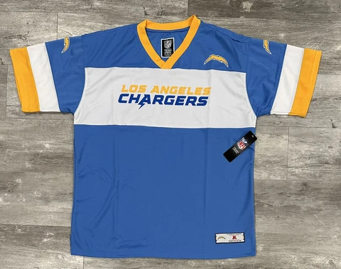 NFL Team Apparel Los Angeles Chargers Colorblock V-neck Shirt Jersey Size XL NEW Cover