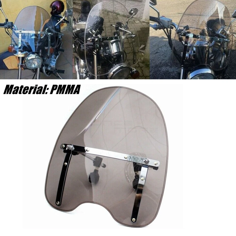 Parabrisas delantero de motocicleta para Harley Honda Kawasaki Yamaha Foto 1 de 4