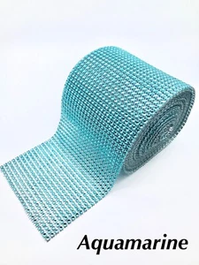 Diamant Effekt Band Aquamarin Farbe Tortenborte Nähen Braut Kleidung Deko - Bild 1 von 1