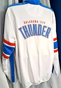 Oklahoma City Thunder NBA Track Jacket White Size 2XL Full Zip - Picture 1 of 9