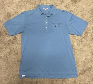 Camisa polo de golf Peter Millar para hombre azul Pima algodón bolsillo talla XL - Imagen 1 de 3