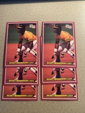 (6) 1984 Donruss Action All Stars Rickey Henderson 9 Oakland As 9 Giant Cards