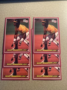 (6) 1984 Donruss Action All Stars Rickey Henderson 9 Oakland As 9 Giant Cards