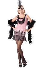 Womens Teen 20s Flirty Flapper Gatsby Moll Fancy Dress Costume