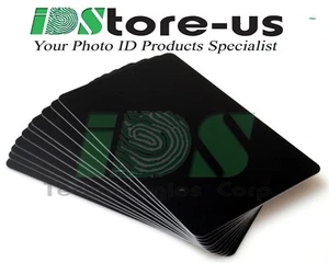 100 Black PVC Cards, CR80, 30 Mil, Graphics Quality, Credit Card size - Picture 1 of 4