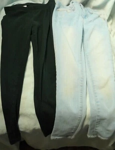 Lot of Girl's Pants Size 6 One Pair of Jeans, One Pair of Black Leggings - Picture 1 of 9