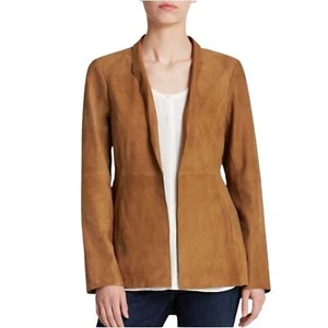 Chaqueta Blazer Eileen Fisher 100% Gamuza Cabra Caramelo Abierta Talla M - Imagen 1 de 12