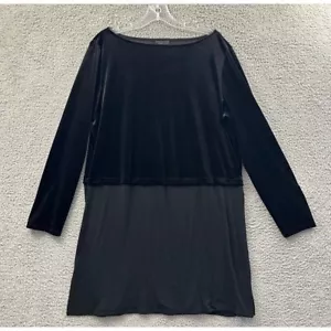 Top tunica misto velluto J.Jill Wearever nero scuro boho ufficio carriera donna L - Foto 1 di 9