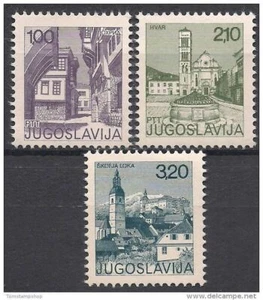 Yugoslavia 1975 Building Architecture Towns Views Tourism Definitives 3v set MNH - Bild 1 von 1