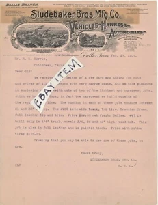 1907 Dallas Texas TX STUDEBAKER BROTHERS MANUFACTURING J M Taylor ELM PACIFIC ST - Picture 1 of 3