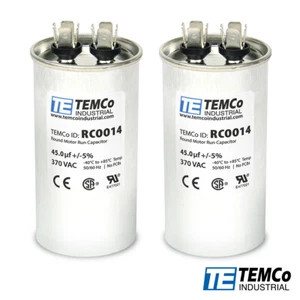 Condensador de ejecución redonda TEMCo 45 uf/MFD 370 VAC 50/60 Hz - Lote-2 - Imagen 1 de 5