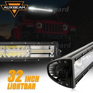 AUXBEAM 6Modes 30" White&Amber LED Light Bars for Truck Boat Jeep Pickup UTV ATV - Picture 1 of 12