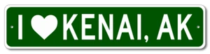 Letrero límite de ciudad I Love Kenai, Alaska decoración de pared de metal - aluminio - Imagen 1 de 1