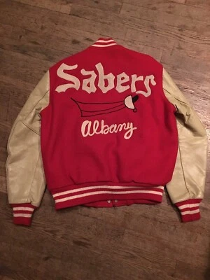 Vtg 1960s 60s Red Wool Car Club Jacket Mens 38 M Rockabilly VLV Letterman Coat - Image 1 of 4