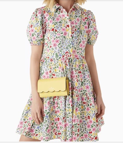 NUOVO Kate Spade New York Gemma Tracolla Frizione in Pelle In Yuzu Jam (Giallo)