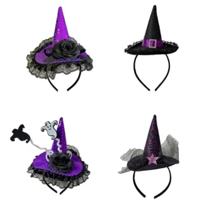 Cone Hat Wizard Hat Specter Sequins Witch Hat Headband - Picture 1 of 11