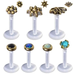 1.2mm Labret Lip Piercing Bioflex Madonna Plug Vintage Style Dragonfly Z512 - Picture 1 of 8