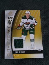 2017-18 UD SP GAME USED LUKE KUNIN #164 #ed 217/399 ROOKIE RC JERSEY
