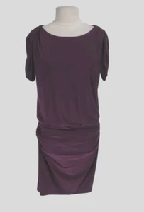 Abito donna RALPH LAUREN con ruches body taglia 12 viola girocollo corto SLV 107A - Foto 1 di 5