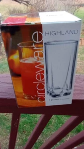 Vintage Circleware Tumbler Drinking Glass Clear 15oz. Large  Total 20 Glasses - Picture 1 of 5