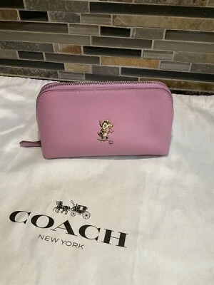 Nuevo Bolso de Cosméticos Coach Estuche Baseman 17 Rosa Cuero Suave Malvavisco 64771 Foto 1 de 4