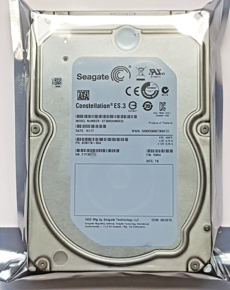 3 TB SATA Seagate Constellation ES.3 ST3000NM0033 7200rpm 3.5 " Hard Drive New - Image 1 of 1