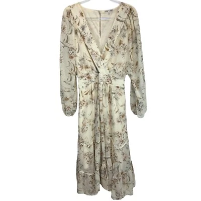 Baltic Born Floral Midi Dress Long Sleeve V Neck Elegant Wedding Cottagecore 3XL - Image 1 of 4