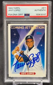Javy Lopez Auto PSA Authentic #811 1993 Topps Coming Attraction Braves - Picture 1 of 2