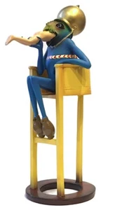 Teufel auf Nachtstuhl isst menschliche Statue von Hieronymus Bosch Parastone Mouseion - Bild 1 von 3